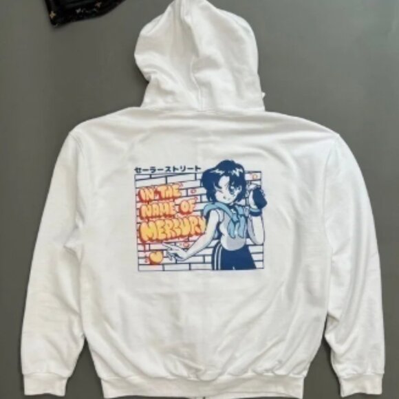 Sailor Street Sailor Moon Japanese Graphic Zip Up Terrycloth Hoodie - Picture 1 of 6